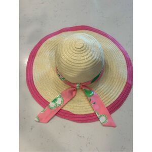 NWOT Lilly Pulitzer pretty pink tootie straw floppy beach sun hat oversized